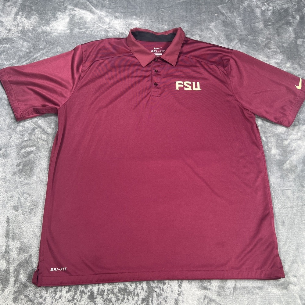 Florida State Seminoles Nike Polo Shirt Mens XL Golf Dri-Fit FSU Football Vented